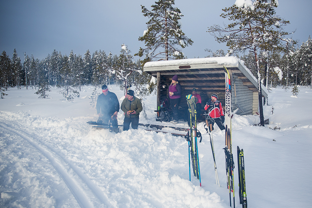 Fikapaus i snön